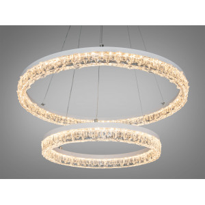 Світлодіодна підвісна люстра 2 кільця 85 Вт біла Diasha MD78200/600+400WH