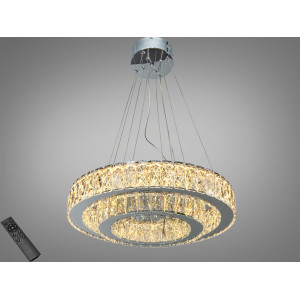Підвісна кришталева люстра LED хром 82Вт 4510 Лм Diasha 575/500+320HR