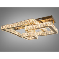 Стильна стельова кришталева лед люстра з пультом, 78 Вт, золото Diasha 7707-3A/G