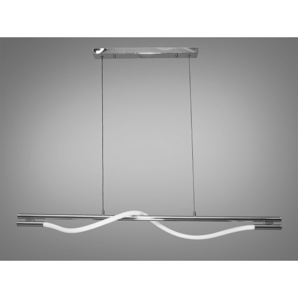 Сучасна лінійна лед люстра в кабінет з серії "Роуплайт", 15W, хром Diasha SY9609-L1200CH