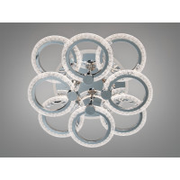 Люстра стельова LED Diasha хром 8 кілець 92Вт Diasha A8180/4+4HRLED3colordimmer