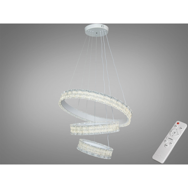 LED підвісна люстра 3 кільця біла 135 Вт пульт Diasha D8748-600+400+300WH