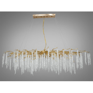 Хрустальная люстра в зал 15 ламп Diasha 605-L1500GD