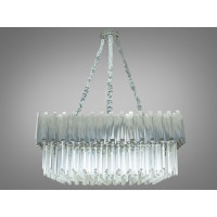 Дизайнерська кришталева люстра квадратної форми, 12 ламп, хром Diasha 901-800x800HR