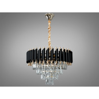 Хрустальная люстра в зал 9 ламп Diasha 9001-500BK+SGD