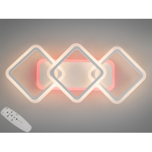 Біла LED люстра під стелю з пультом, підсвіткою та дімером, 75W Diasha A8160/2+1BKLED3colordimmer