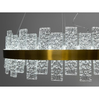 Підвісна світлодіодна кришталева люстра 828-600BR бронза 82 Вт кругла з ефектом крижаного скла Diasha 828/600BR