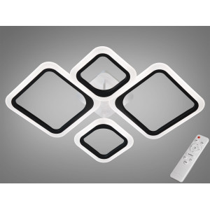Світлодіодна люстра смарт світильник з пультом dimmer, 52W, чорний Diasha A8060/2+2BK