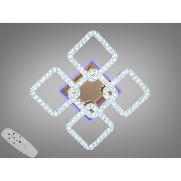 Стельова світлодіодна люстра з пультом, підсвіткою, 80W, золото Diasha 2205/4+1GLED3colordimmer Стельова світлодіодна люстра з пультом, підсвіткою, 80W, золото Diasha 2205/4+1GLED3colordimmer