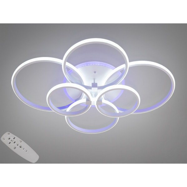 Стельова LED люстра Diasha чорна 80W 4 кільця Diasha 2526/6WHLED3colordimmer