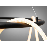 Світлодіодна люстра Шланг для офісу, 48W, чорна люстра на тросах Diasha 9752-D800BK