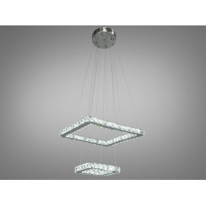 Сучасна красива кришталева світлодіодна люстра підвіс, 38W, хром Diasha 7223-2W/400+210HR