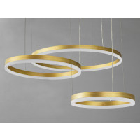 Сучасна світлодіодна люстра кільця для зали, колір чорний, 105W на 20м2 Diasha 1029-600+400+300GD