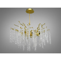 Декоративна підвісна кришталева люстра "Гліцинія", 8 ламп, золото  Diasha 609-600GD