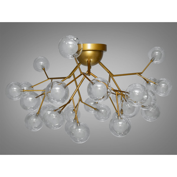 Унікальна стельова люстра на кухню "Світлячок", 27 ламп, золото сатин Diasha X887-27BGD Унікальна стельова люстра на кухню "Світлячок", 27 ламп, золото сатин Diasha X887-27BGD