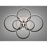 Стельова люстра Diasha чорна 6 кілець пульт LED Diasha 2526/6BKLED3colordimmer