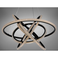 Світлодіодна люстра кільця 6 чорна 95 Вт пульт Diasha D8705/600-6BK