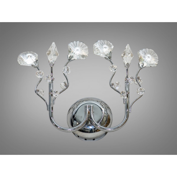 Візуально привабливе галогенове бра "Квіткові мотиви", хром Diasha 9346/2W