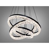 Люстра підвісна Diasha чорна 125Вт 3 кільця Diasha 1713/500+400+300BK