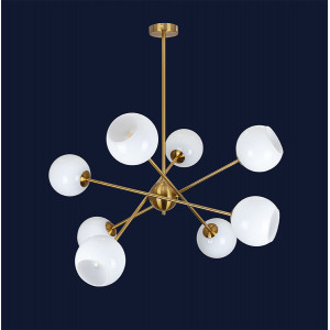 Люстра молекула в современном стиле Levistella 761J2014-8 BRZ+WH E27 850x850мм
