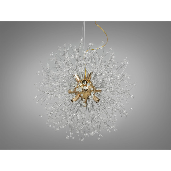 Магія світла та краси, модна кришталева люстра підвіс "Кульбаба", золото Diasha H1803/9GD Магія світла та краси, модна кришталева люстра підвіс "Кульбаба", золото Diasha H1803/9GD