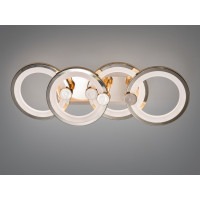 Стельова LED люстра Diasha 8022 золото 65W з підсвічуванням і пультом Diasha H8022/2+2GLED3colordimmer