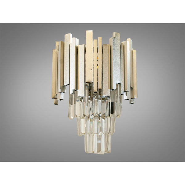 Привабливий кришталевий настінний світильник, 2 лампи цоколь е14 Diasha B901-1WSLsatin