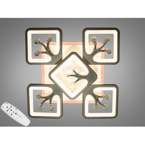 Лед люстра з пультом, димером і підсвічуванням, 90W, чорна Diasha S8157/4+1BKLED3colordimmer