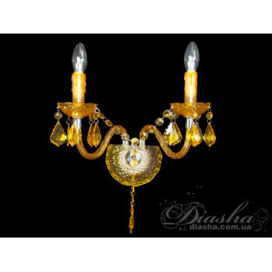 Недороге бра із кольорового акрилу в класичному стилі, на дві лампи Diasha 1004/2Y-HR