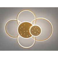 Стельова світлодіодна люстра в формі кільця з пультом, 100Вт, золото Diasha 2448Gdimmer