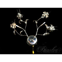 Стильне галогенова бра "Квіткові мотиви", хром Diasha 3068/2HRW