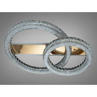 Світлодіодна люстра 2 кільця золото 180 Вт пульт Diasha MX6027/600+400S-gold