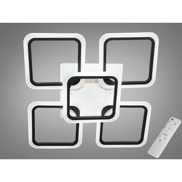 Мінімалістична світлодіодна люстра з пультом, 90W, чорна Diasha A8060/4+1BK