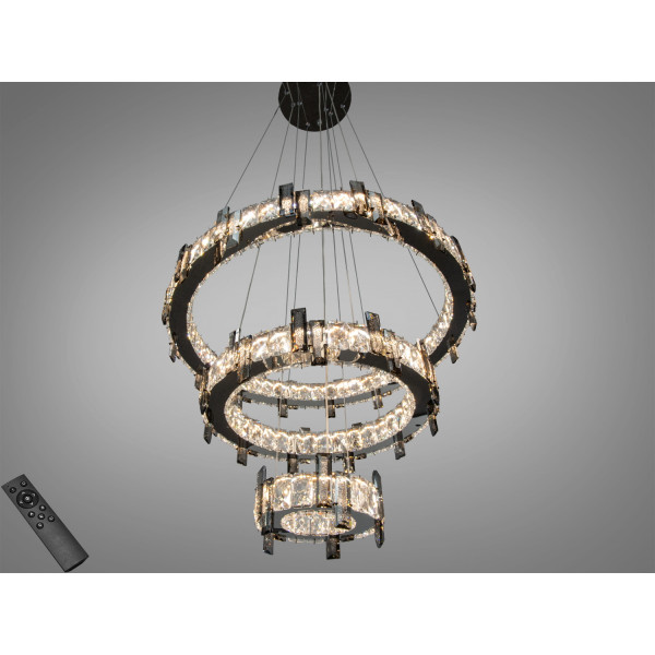 Кришталева світлодіодна люстра-підвіс, 70W Diasha 7967/600+400+200CH