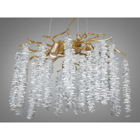 Дизайнерська підвісна кришталева люстра "Гліцинія", 6 ламп, золото Diasha 605-450GD