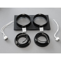 Здвоєний точковий світильник поворотний, серія "Аluminium", чорний Diasha PMR-201-S-2-BK