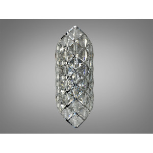 Елегантне класичне бра з кришталю під дві лампи, срібного кольору Diasha 9130-B420CH