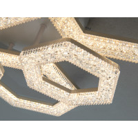 Стельова LED люстра біла 75W 6 модулів з пультом Diasha 6653/3+3WH