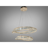 Світлодіодна люстра підвісна 2 кільця золото 86 Вт Diasha D8812/600+400BG