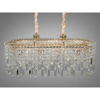 Кришталева підвісна люстра овальної форми для вітальні,12 ламп Diasha 9708-800x350SG