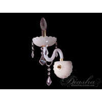 Оригінальне, стильне, якісне класичне бра із білого скла, золото Diasha N8018/1GW