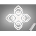 Стельова LED люстра на пульту з димером, 120W, біла Diasha HAS8060/4+4WH
