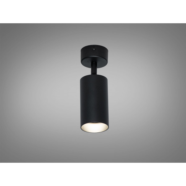 Накладний чорний циліндричний точковий світильник направленого світла Diasha XPB-1