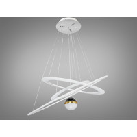 Повітряна підвісна Led люстра з додатковим підсвічуванням,140Вт, чорна Diasha 2328-800+600+400WH