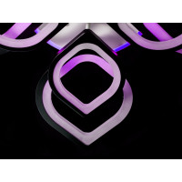 LED люстры потолочные с пультом Diasha 8073/4+4BK LED 3color dimmer