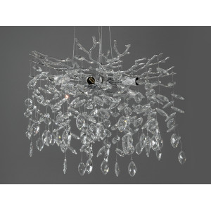 Граційна підвісна кришталева люстра "Гліцинія", 6 ламп, хром Diasha 608-460CH