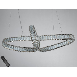 Люстра підвісна LED хром 85 Вт пульт 15 м² Diasha D8861/800x300CH