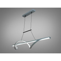 Лінійна світлодіодна люстра підвіс для ресторанів, 50W, сіра Diasha 2362-120GR