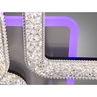 Світлодіодна стельова люстра Квадрати чорний димер пульт 70W Diasha 2205/2+2BKLED3colordimmer