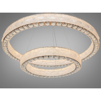 LED підвісна люстра 2 кільця золото 142Вт пульт Diasha 662/800+500GD